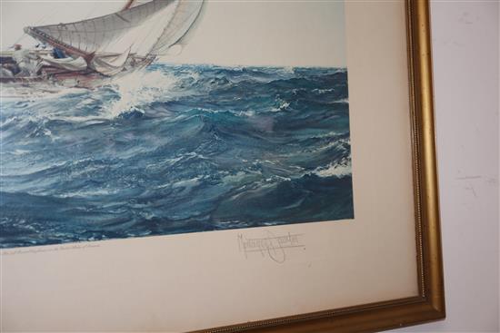 Montague Dawson, limited edition print, The Winning Tack, signed in pencil, overall 56 x 79cm